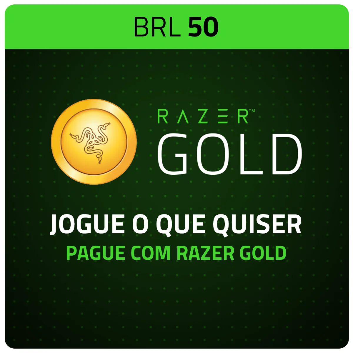 Cartao50 Razer Gold R$ 50 Recarga/Gift Card - Imagem 1
