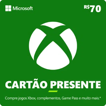 Cartão Presente do Xbox: R$70