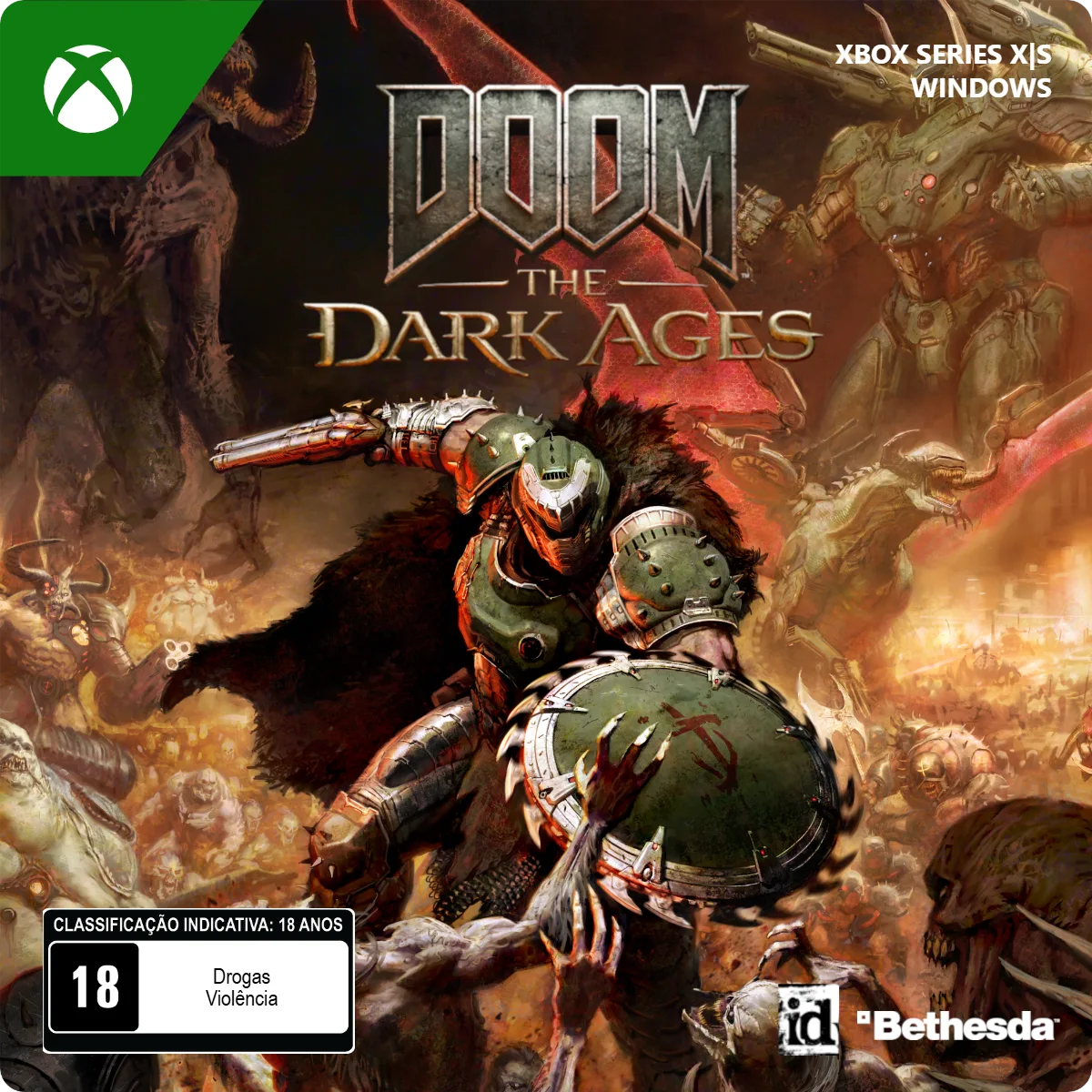 Doom The Dark Ages Standard Edition BR arte oficial com Slayer
