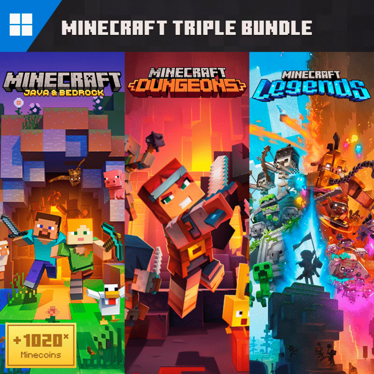 Minecraft Triple Bundle - PC: Minecraft, Dungeons e Legends (código digital BR)