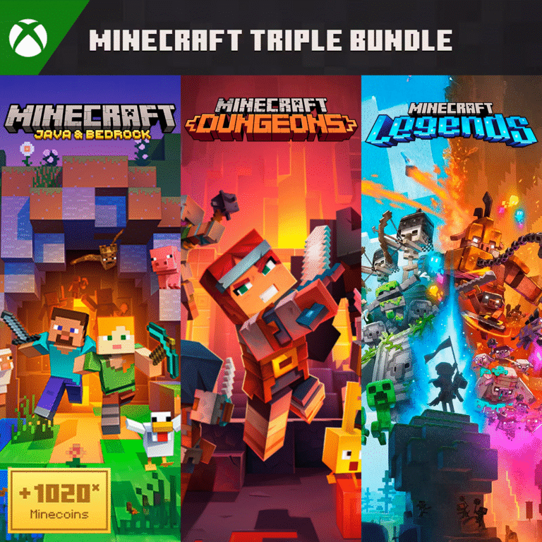 Minecraft Triple Bundle - Xbox: Minecraft, Dungeons e Legends (código digital BR)