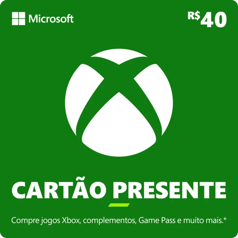 Cartão Presente do Xbox: R$40
