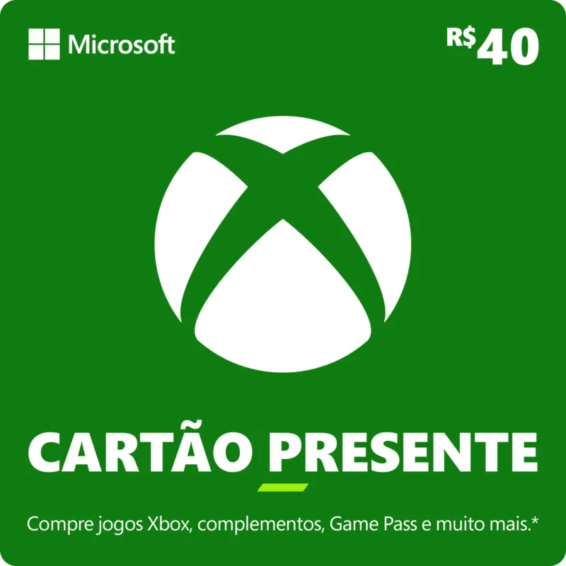 Cartão Presente do Xbox: R$40