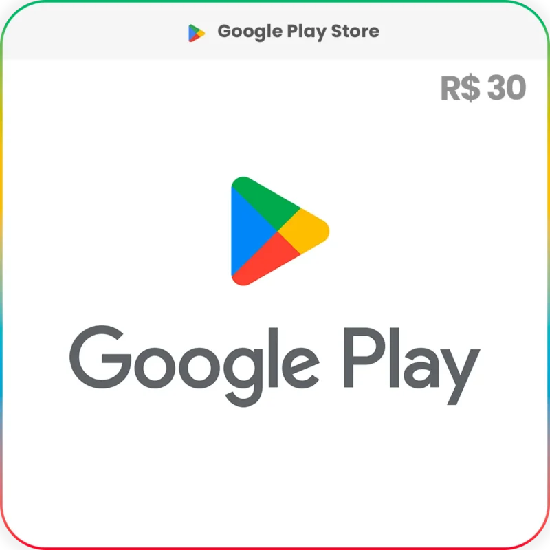 R$30 Código do Google Play