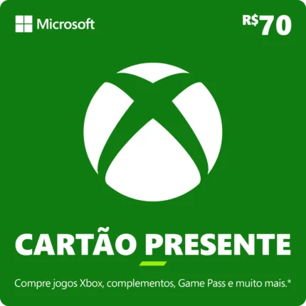 Cartão Presente do Xbox: R$70