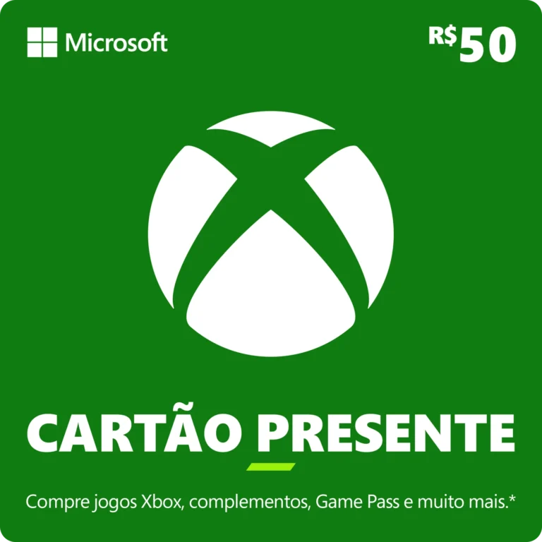 Cartão Presente do Xbox: R$50