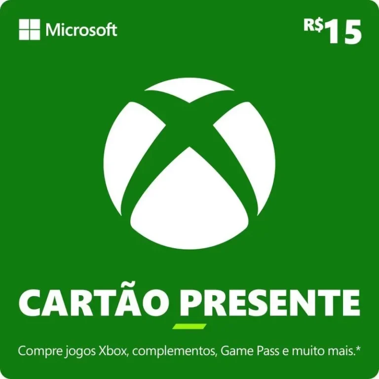 Cartão Presente do Xbox: R$15