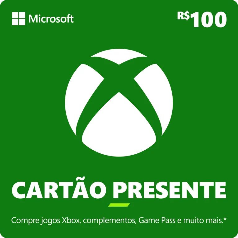 Cartão Presente do Xbox: R$100