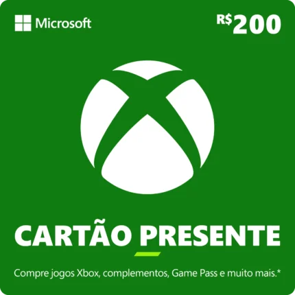 Cartão Presente do Xbox: R$200