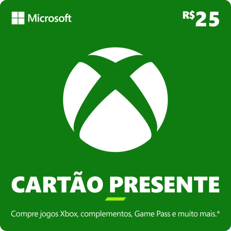 Cartão Presente do Xbox: R$25