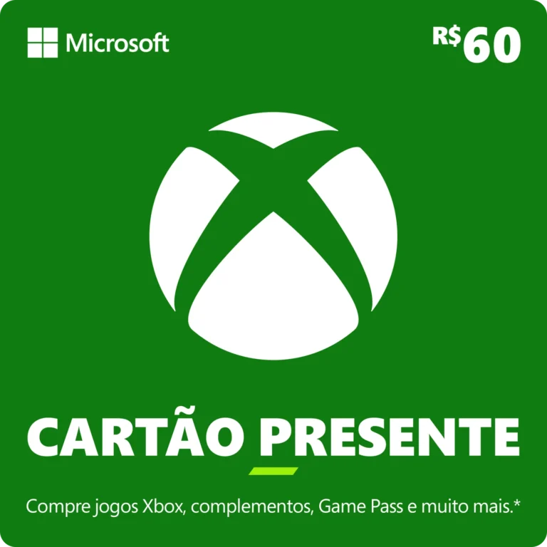 Cartão Presente do Xbox: R$60
