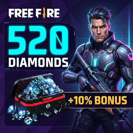 Free Fire 520 Diamantes +10% R$20.99