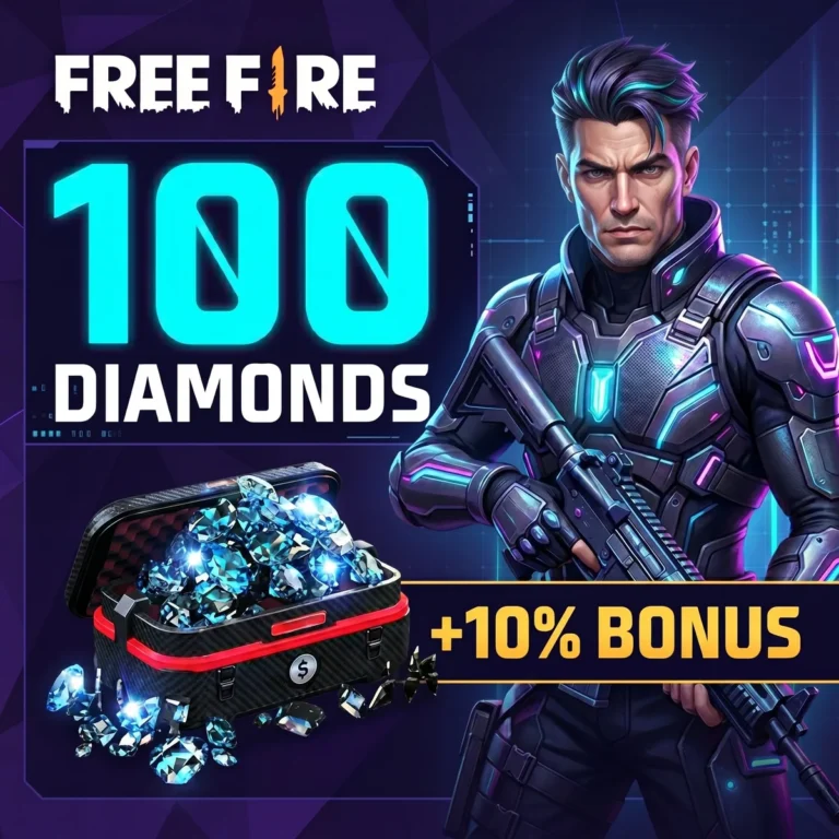 Capa do produto Free Fire 100 Diamantes +10% R$4.49