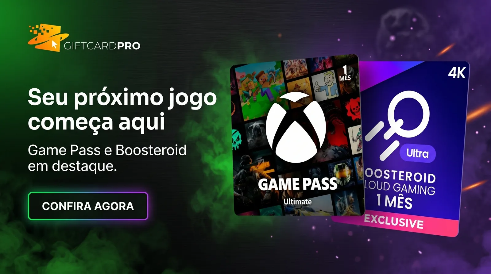 Game Pass e Boosteroid na Gift Card Pro