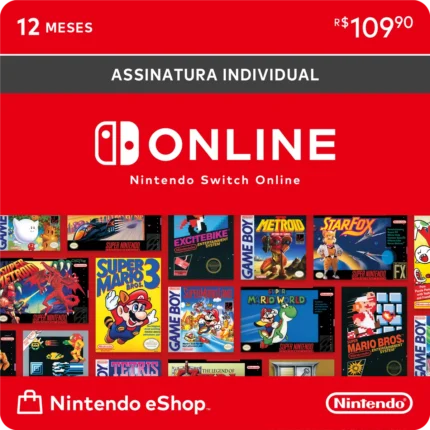 Capa: Nintendo Switch Online 12 Meses