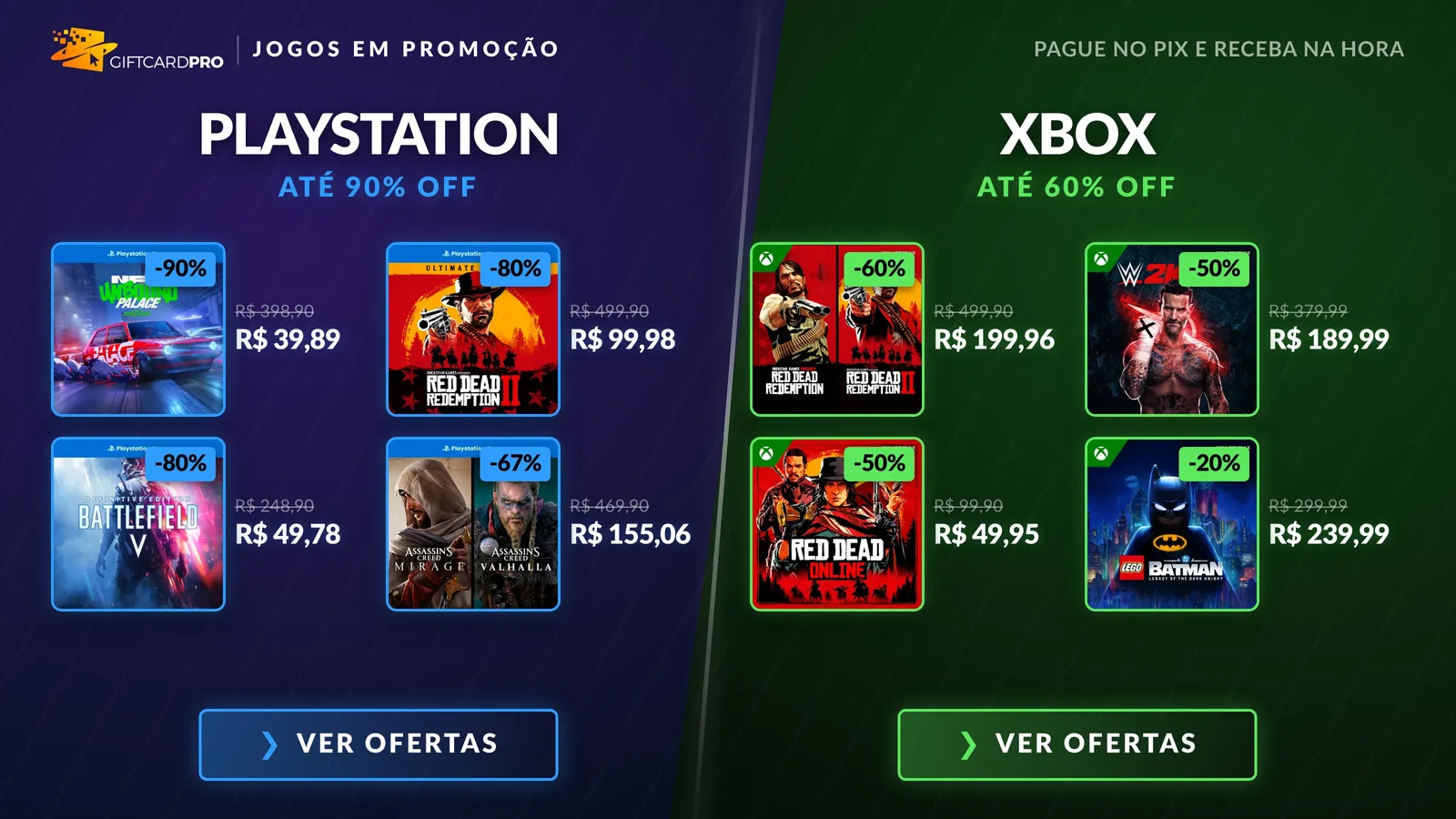 Jogos PlayStation e Xbox em promoção