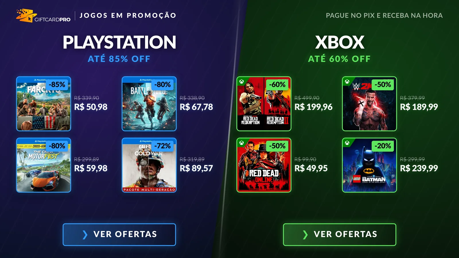 Jogos PlayStation e Xbox em promoção