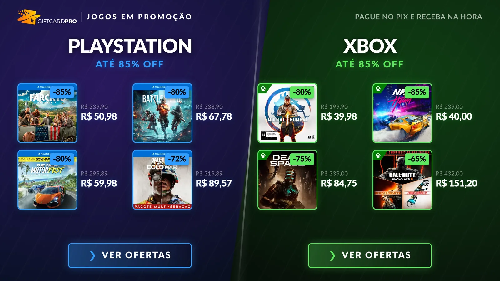 Jogos PlayStation e Xbox em promoção