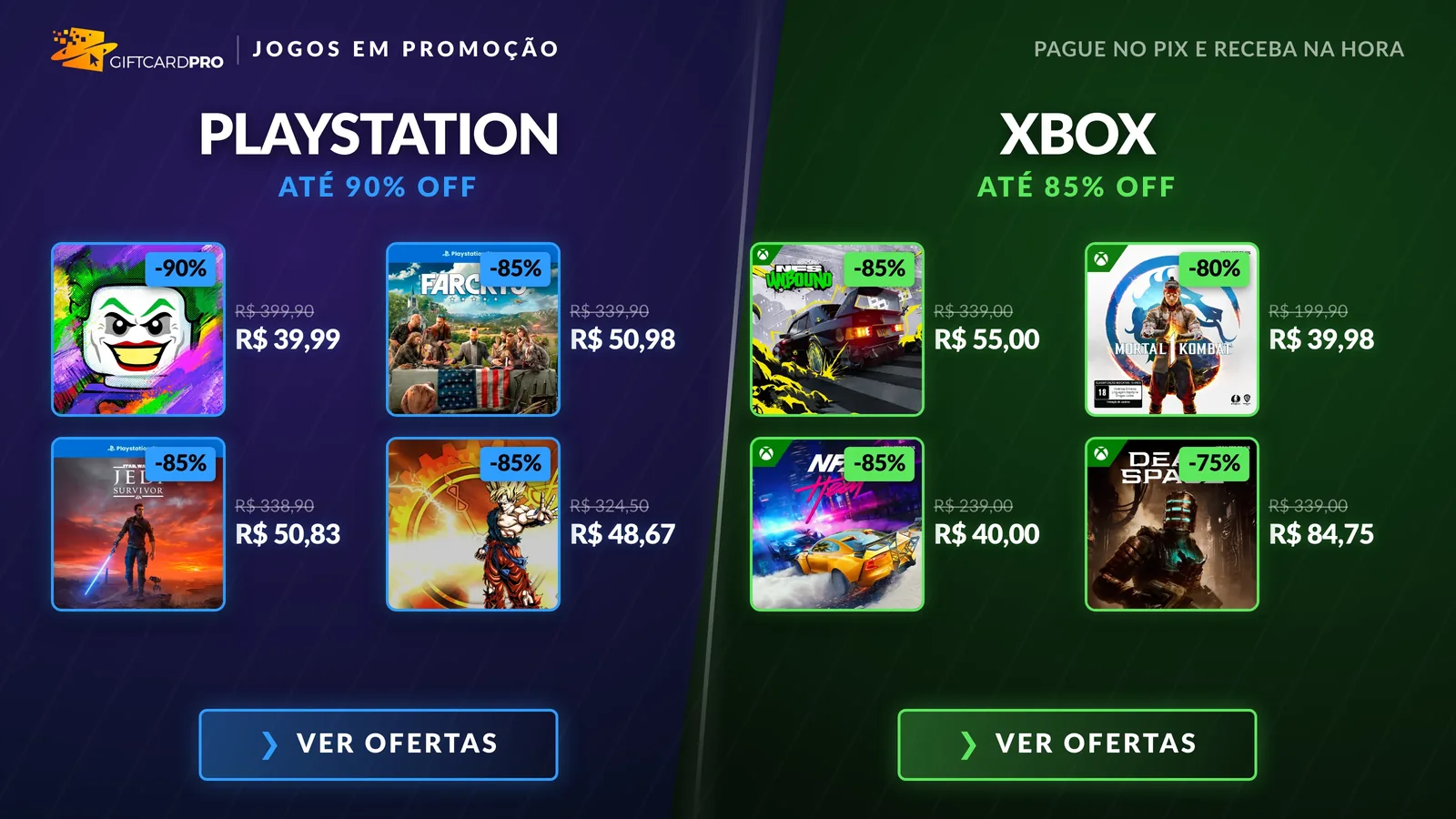 Jogos PlayStation e Xbox em promoção