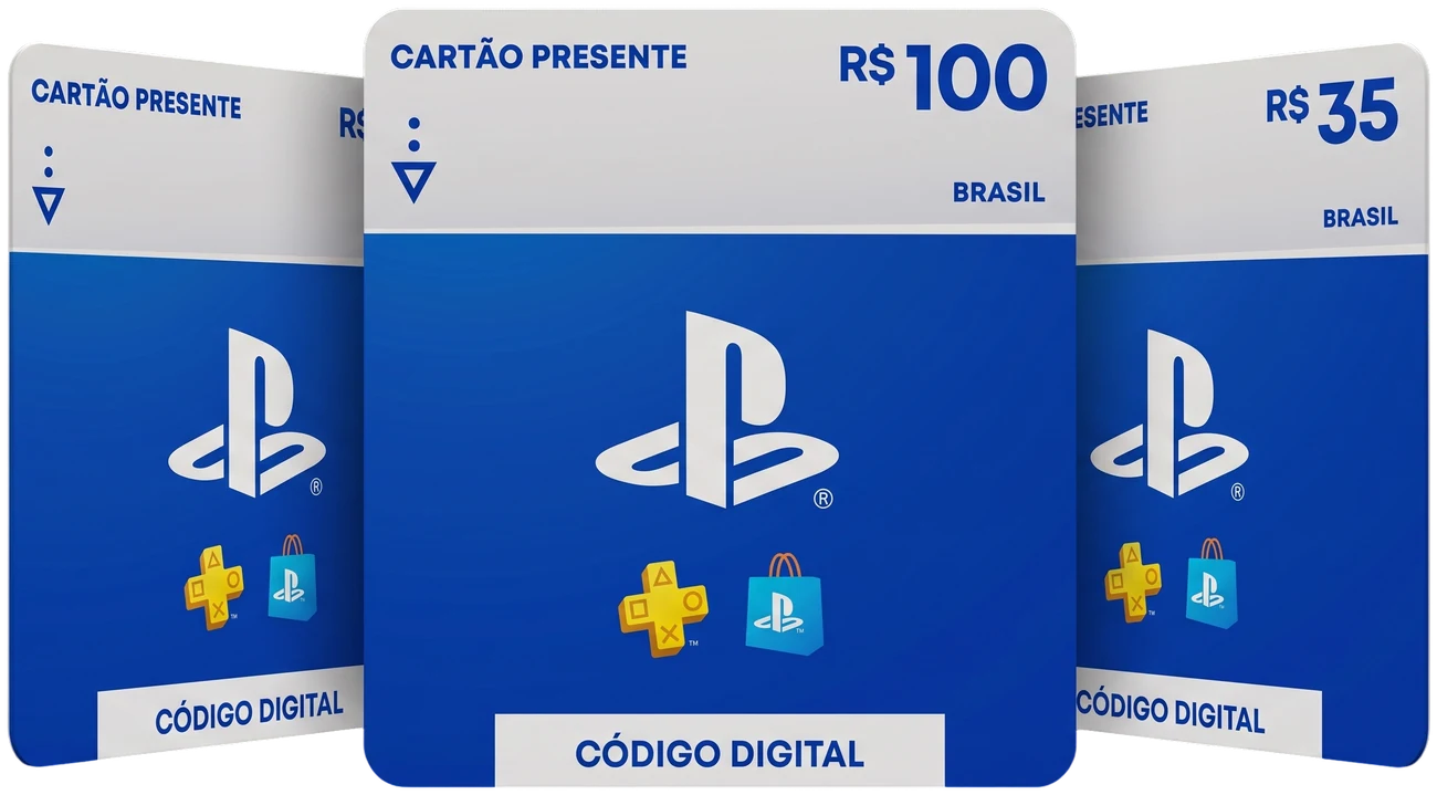 Cartões presente da PlayStation Store, de R$ 35 e R$ 100