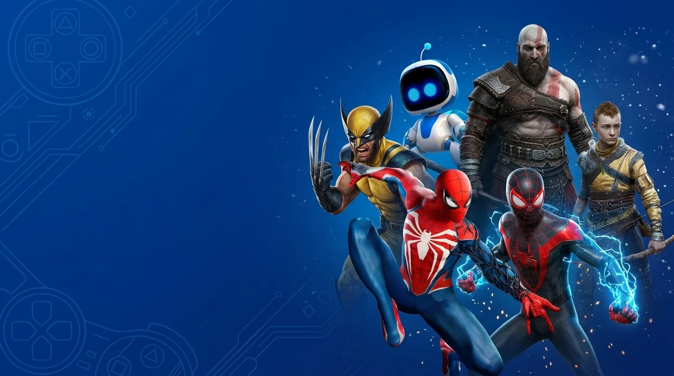 Personagens de God of War, Spider-Man, Astro Bot e Wolverine