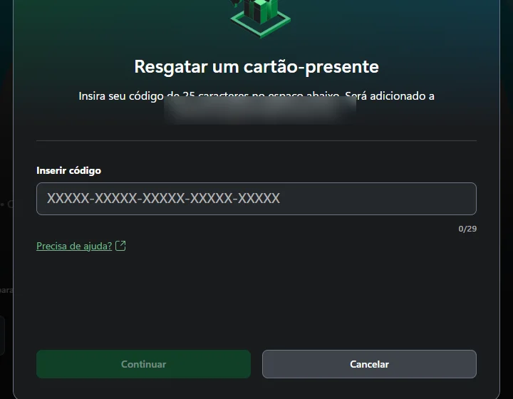 Resgatar o cartão durante a compra na Xbox Store