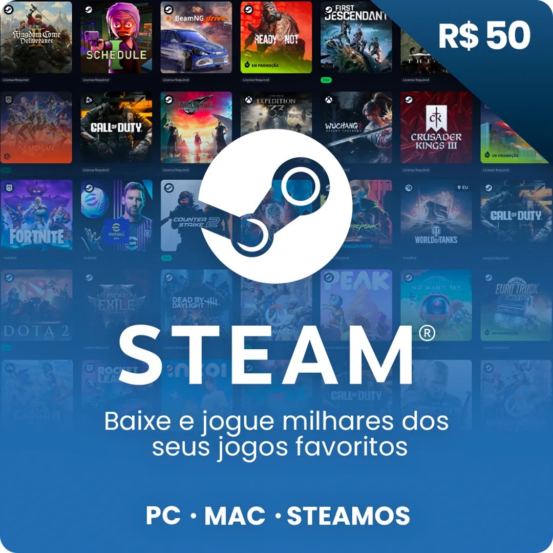 8fa68aaf785c_opt Steam Gift Card - Cartão Pré Pago R$50